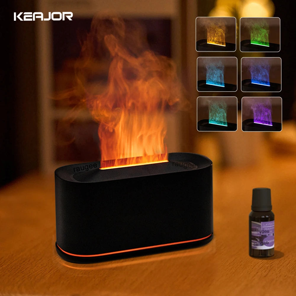 LED Flame Aroma Humidifier – Essential Oil Diffuser