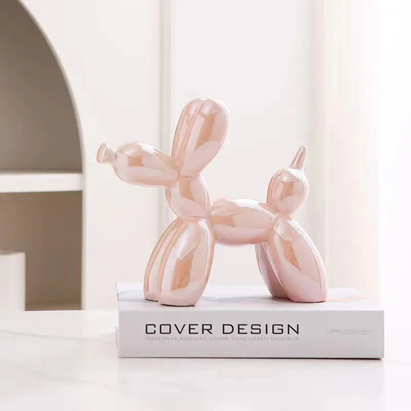 Ceramic Balloon Dog Statue – Modern Desk & Shelf Decor