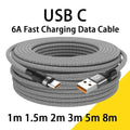 6A USB-C Super Fast Charging Cable – 1m to 8m Heavy Duty Type-C Cable