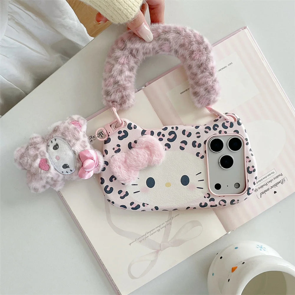 Hello Kitty Plush Handbag iPhone Case – Soft Protective Cover