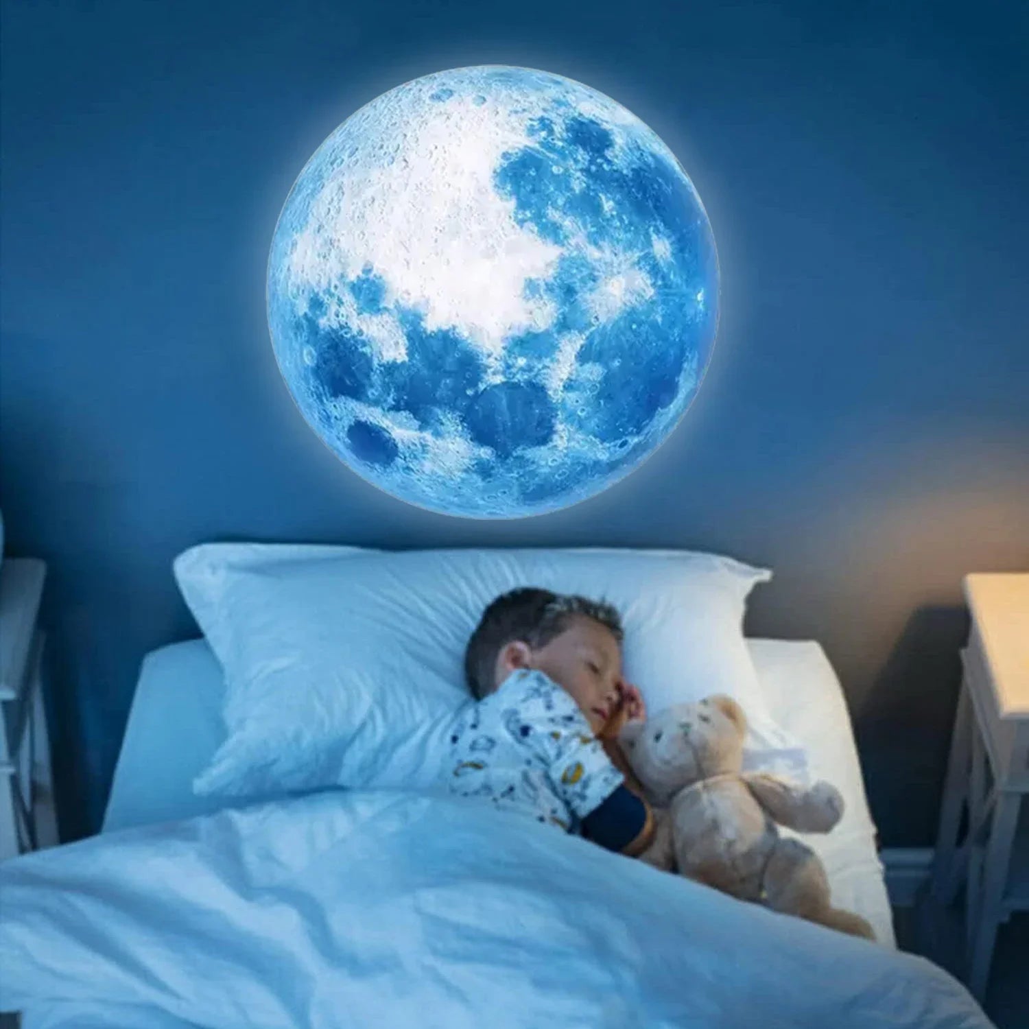 Rotating Moon & Star Projector Lamp – Rechargeable LED Night Light