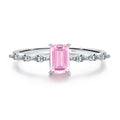Amber Emerald Cut Zircon Ring