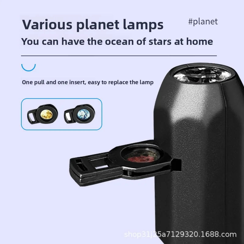 Rotating Moon & Star Projector Lamp – Rechargeable LED Night Light