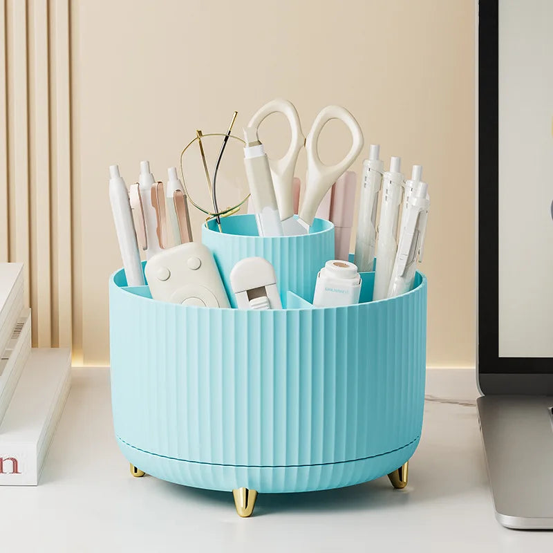 360° Rotating Makeup Storage Box – Large Capacity Cosmetic Organizer