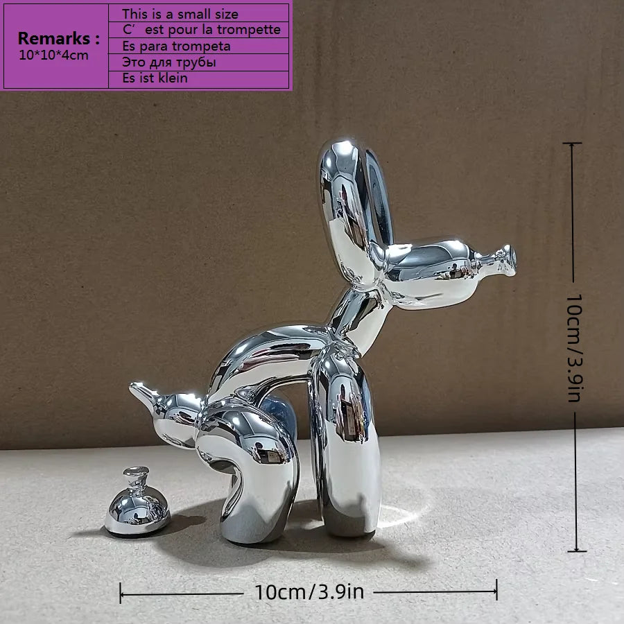 Modern Squat Balloon Dog Sculpture – Contemporary Home Decor