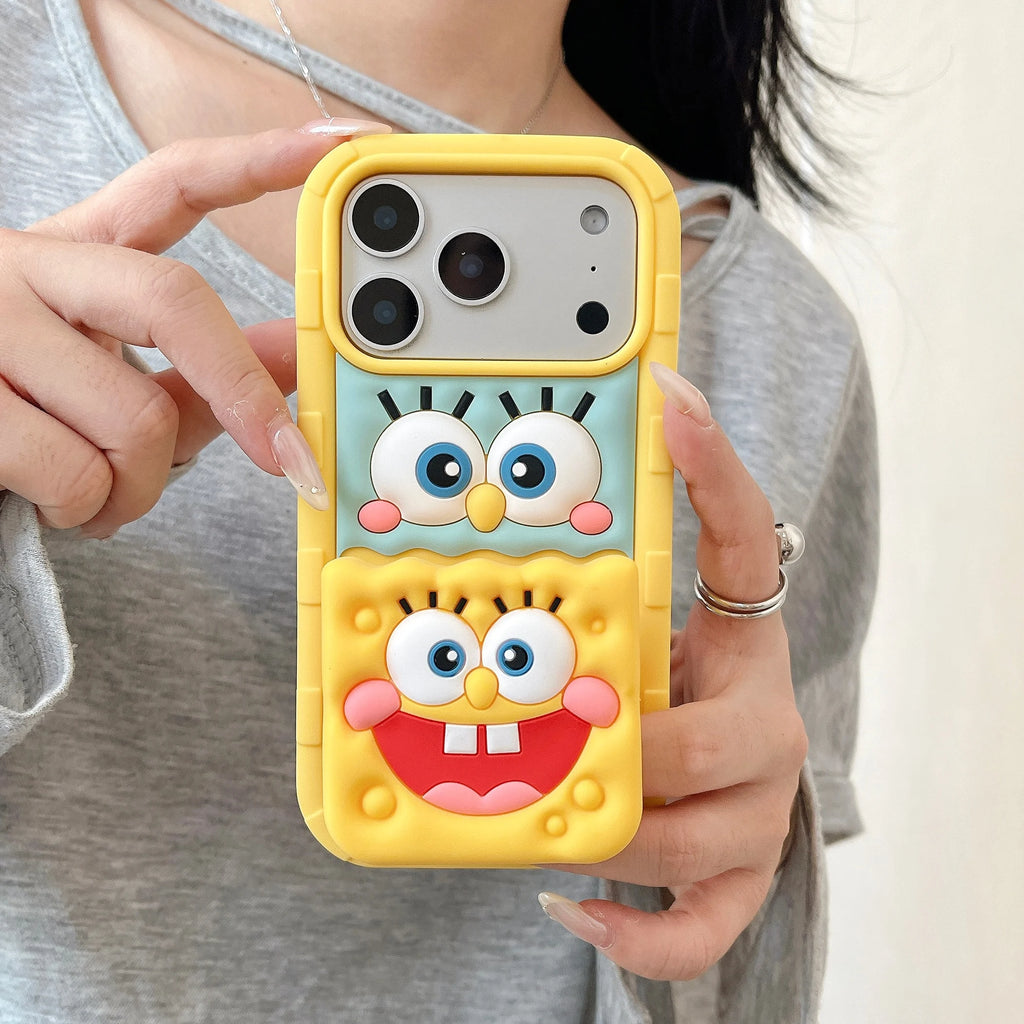3D Cartoon SpongeBob Holder Case – Stand Back Cover