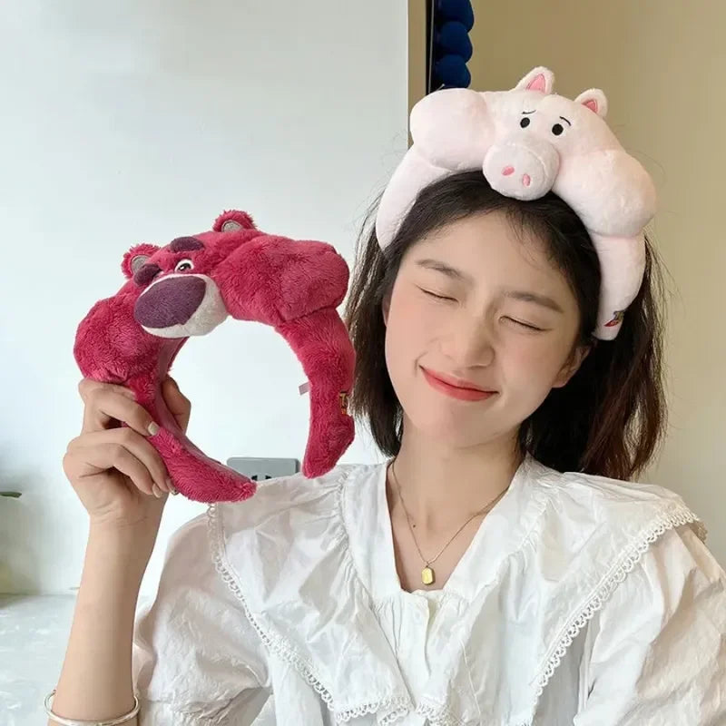 Cute Cartoon Wash Face Hair Hoop – Plush Character Headband
