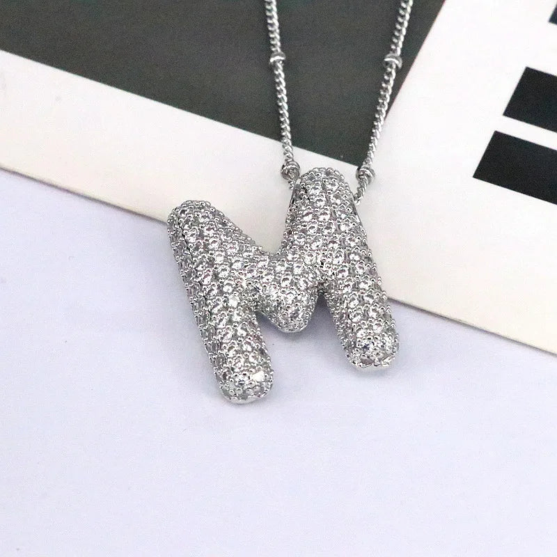 Mavi CZ Initial Necklace