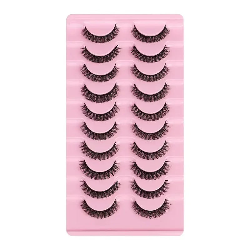 3D Mink Russian Strip Lashes – 10 Pairs Dramatic Faux Mink Eyelashes Set