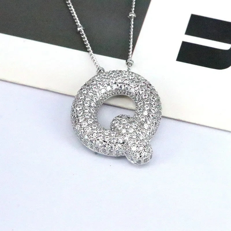 Mavi CZ Initial Necklace