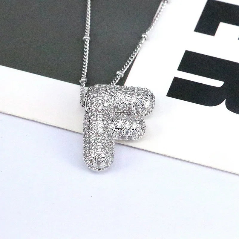 Mavi CZ Initial Necklace