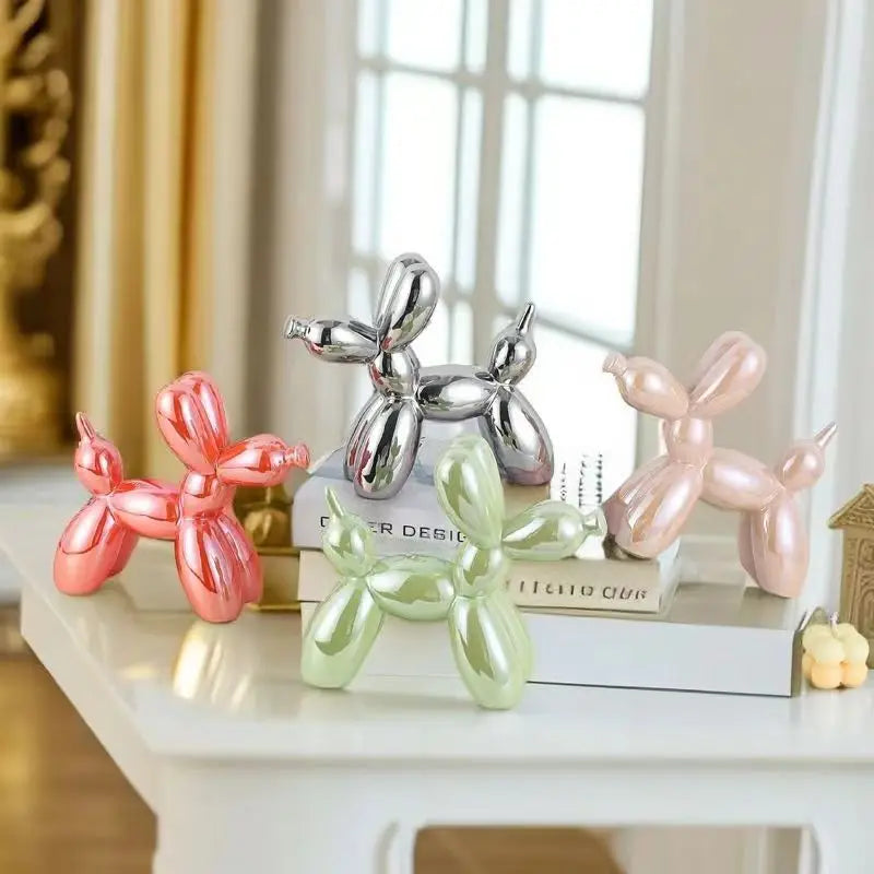 Ceramic Balloon Dog Statue – Modern Desk & Shelf Decor