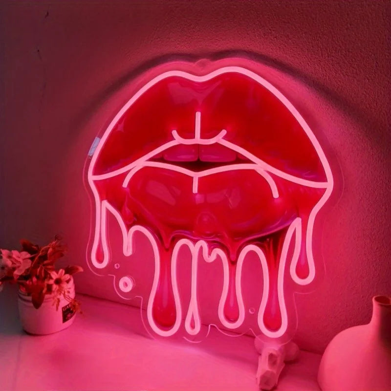 Melting Lips LED Neon Wall Sign