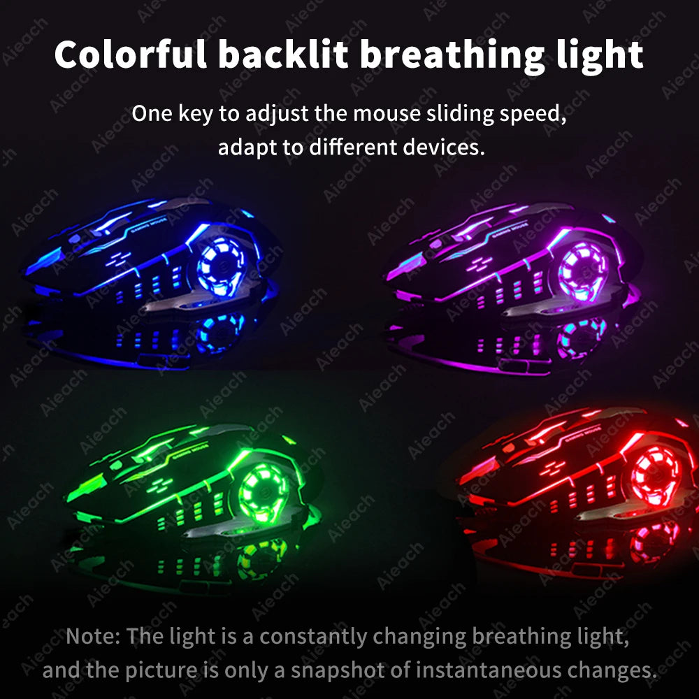 Wireless Bluetooth Gaming Mouse – Rechargeable RGB Ergonomic Design