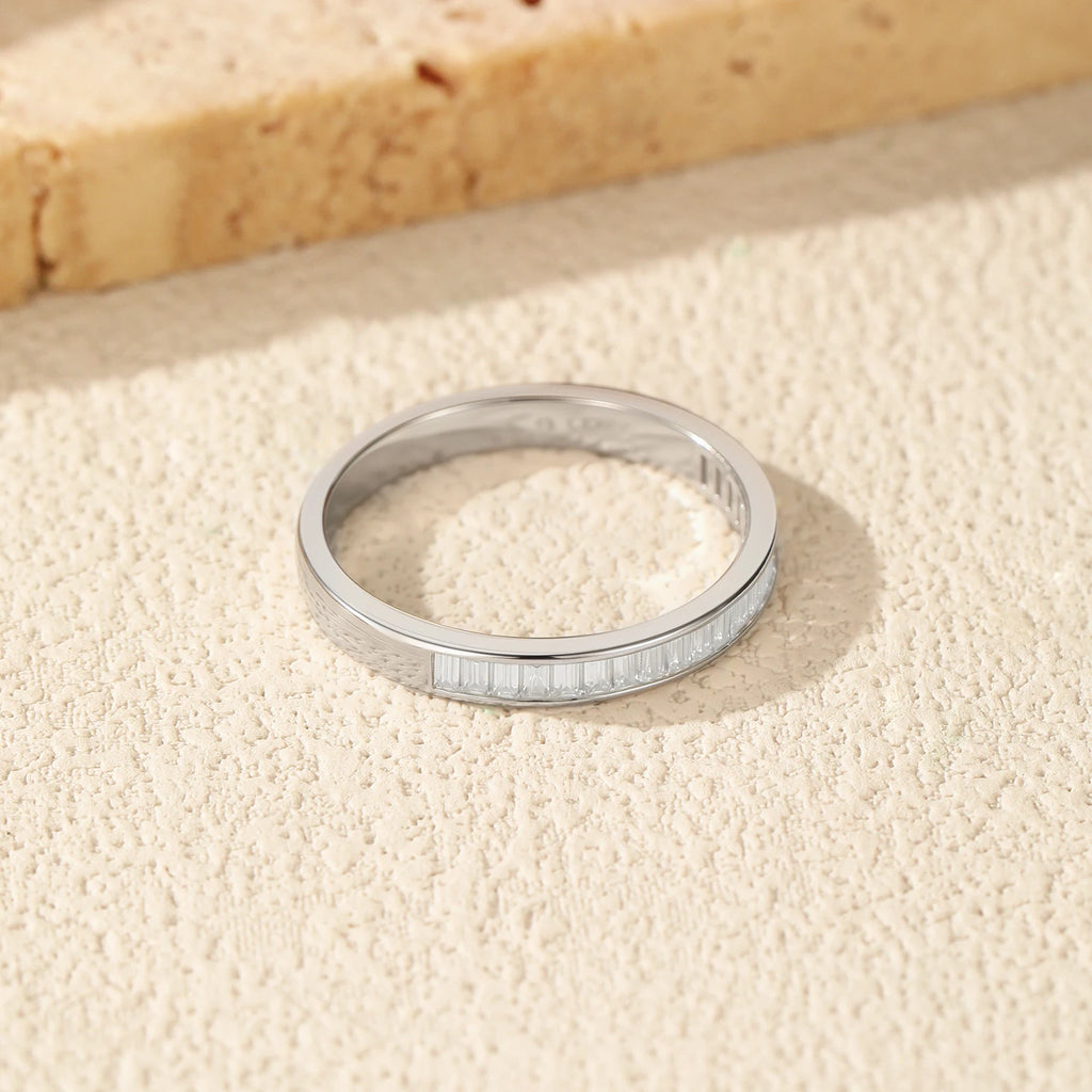 Clair Rectangle Moissanite Band