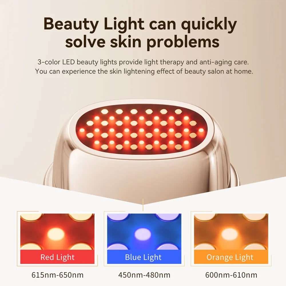ANLAN RF & EMS Facial Lifting Device – 3 Color LED Anti-Aging Skin Tightening Massager (24K Gold Finish)