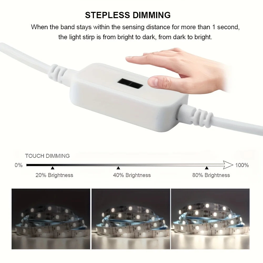 USB LED Motion Sensor Strip Light – 1M Dimmable Night Light