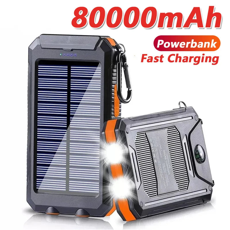 80000mAh Solar Emergency Power Bank – Ultra High Capacity