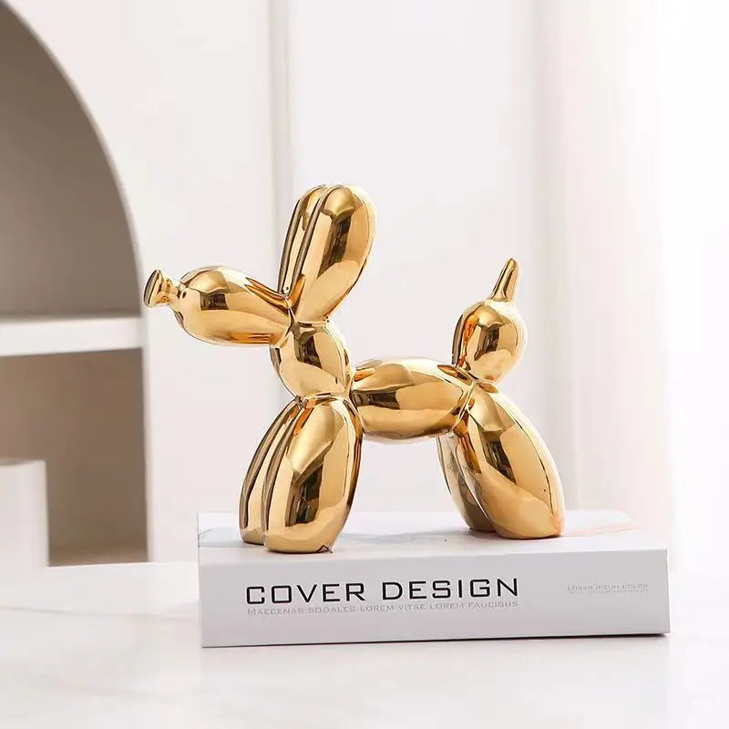 Ceramic Balloon Dog Statue – Modern Desk & Shelf Decor