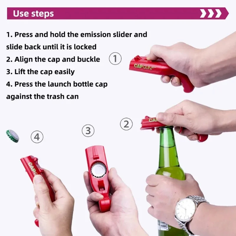 Bottle Cap Launcher Opener – Fun Party Bar Tool