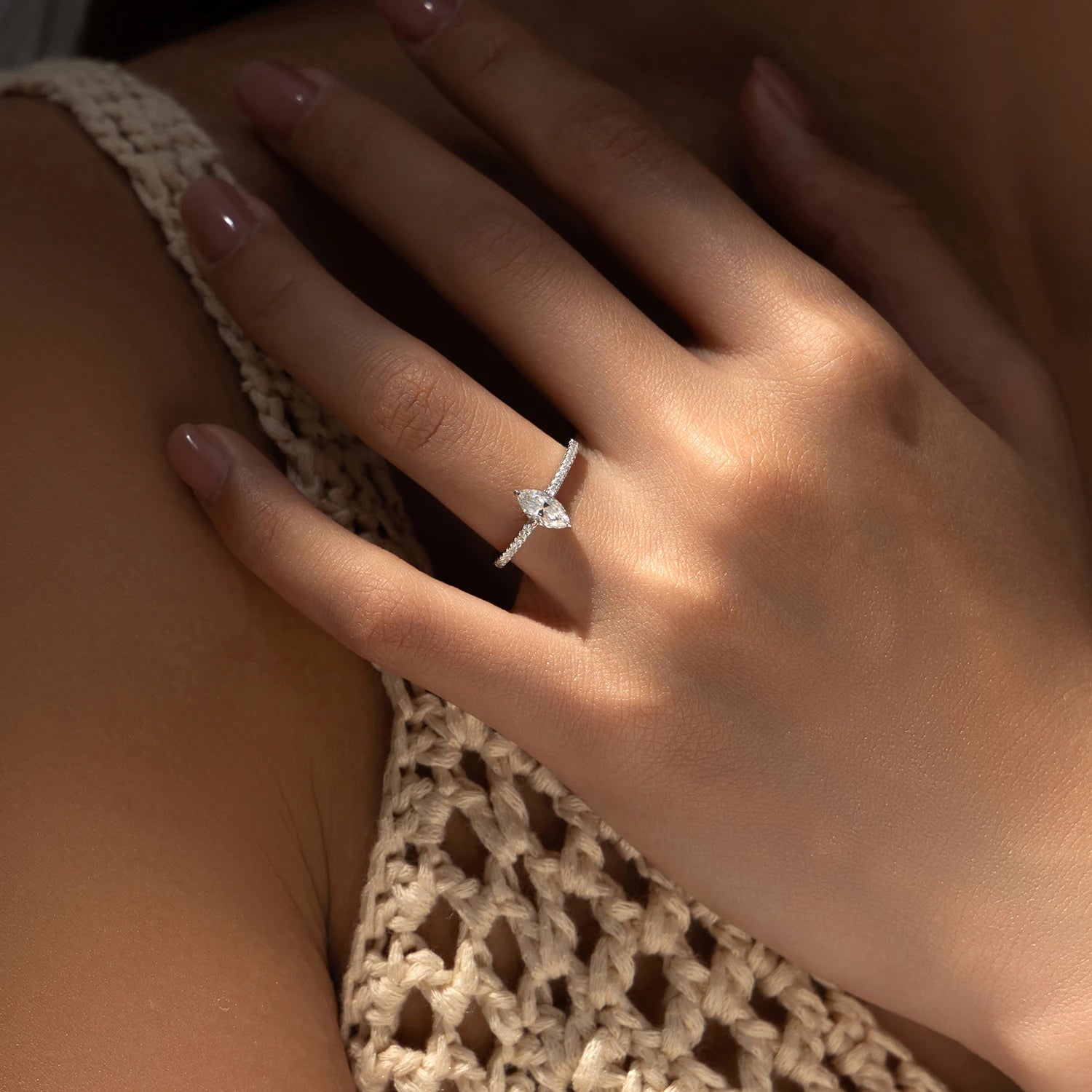 Clair Rhombus Moissanite Ring