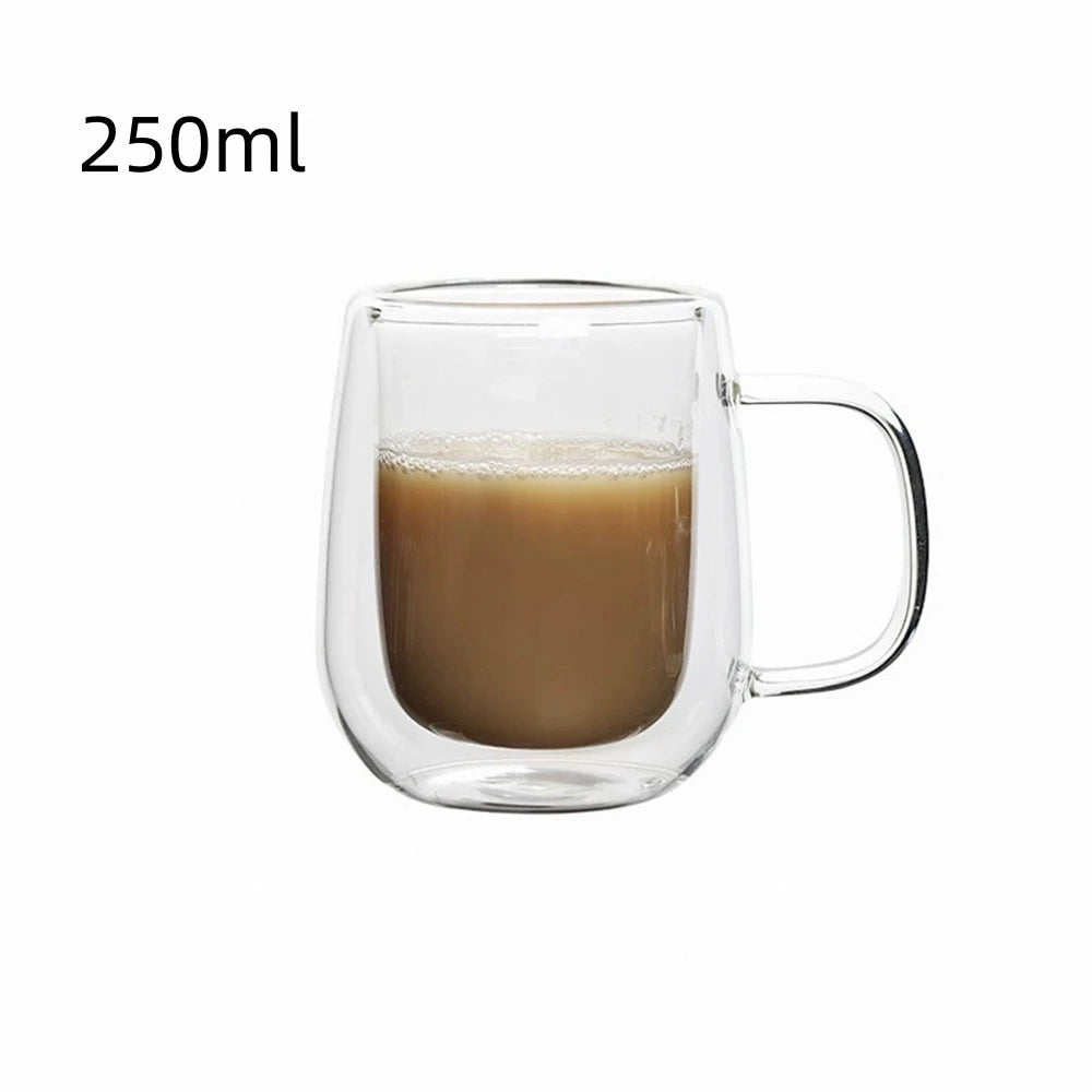 Double Wall Glass Coffee Cup – Heat Resistant Borosilicate Mug (150–350ml)
