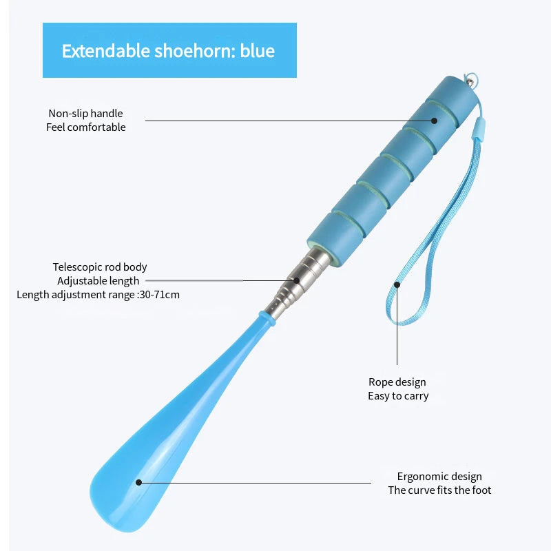 Adjustable Long Metal Shoehorn (30–71cm) – No Bending Required
