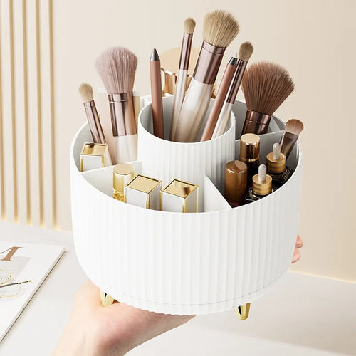 360° Rotating Makeup Storage Box – Large Capacity Cosmetic Organizer