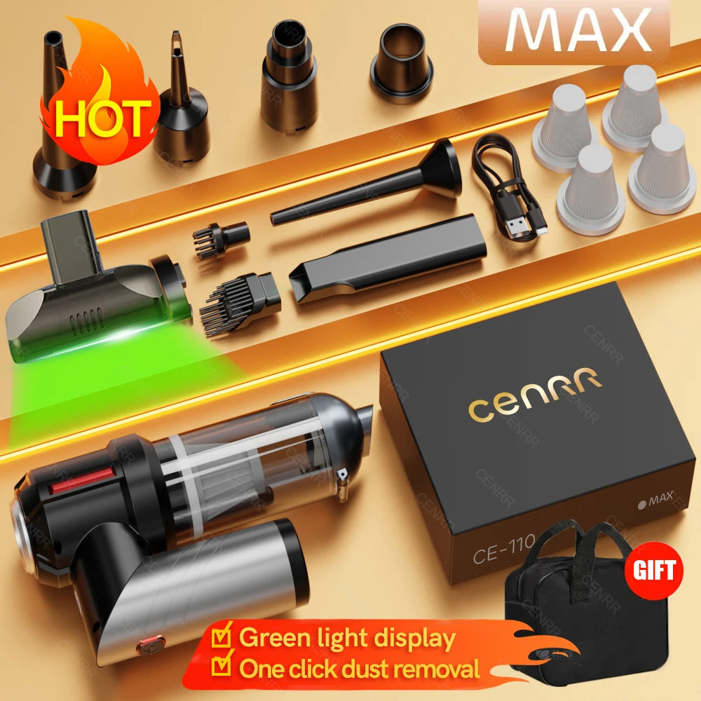 CENRR Mini Cordless Car Vacuum – 998000PA High Power