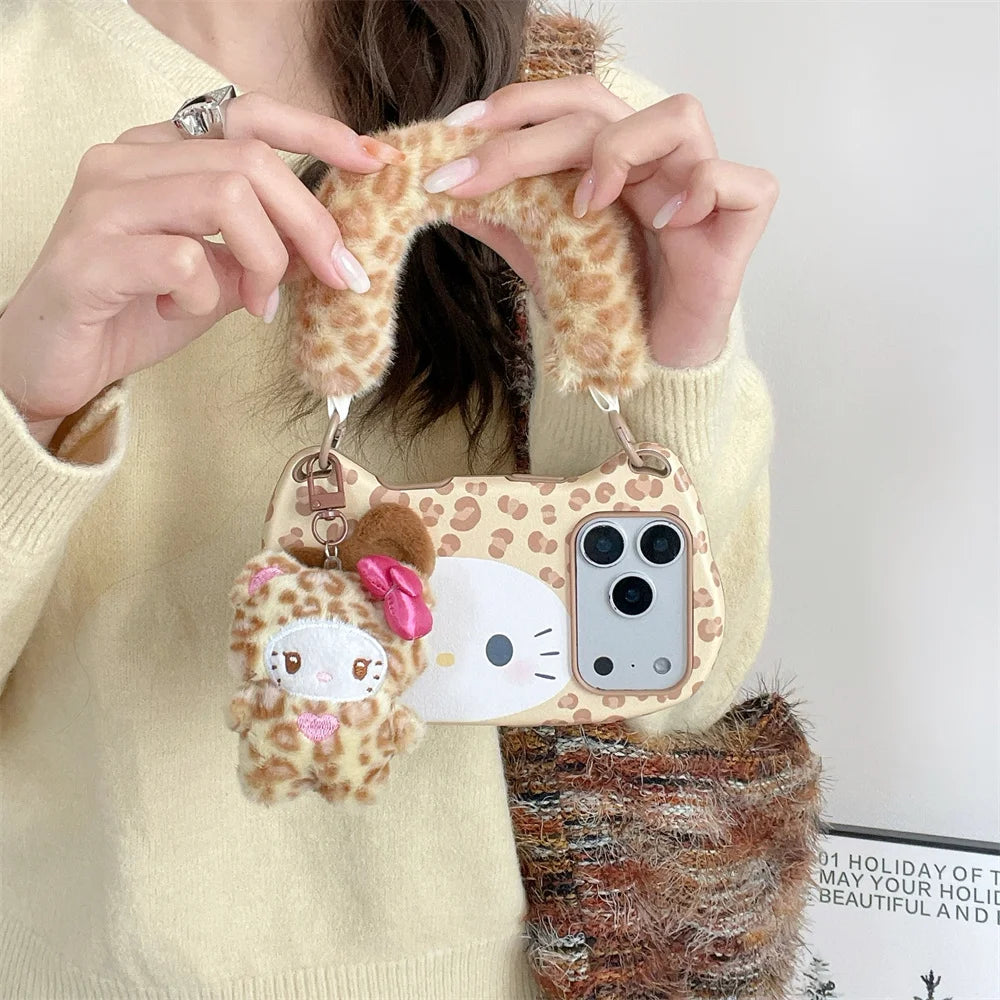 Hello Kitty Plush Handbag iPhone Case – Soft Protective Cover