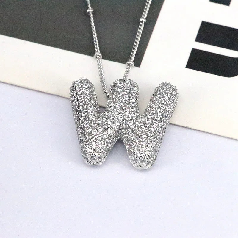 Mavi CZ Initial Necklace