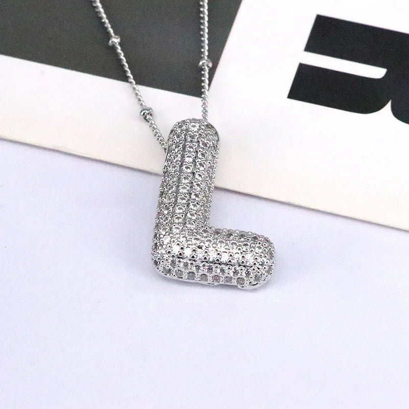 Mavi CZ Initial Necklace