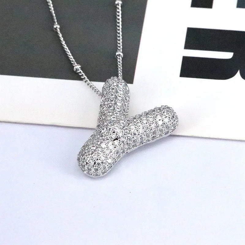 Mavi CZ Initial Necklace