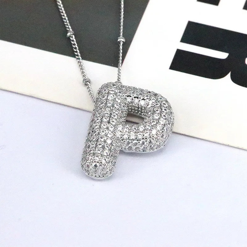 Mavi CZ Initial Necklace