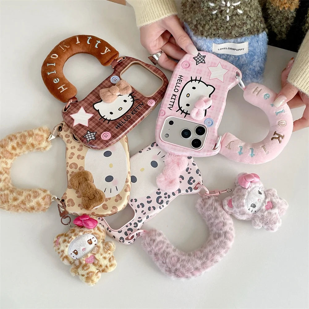 Hello Kitty Plush Handbag iPhone Case – Soft Protective Cover