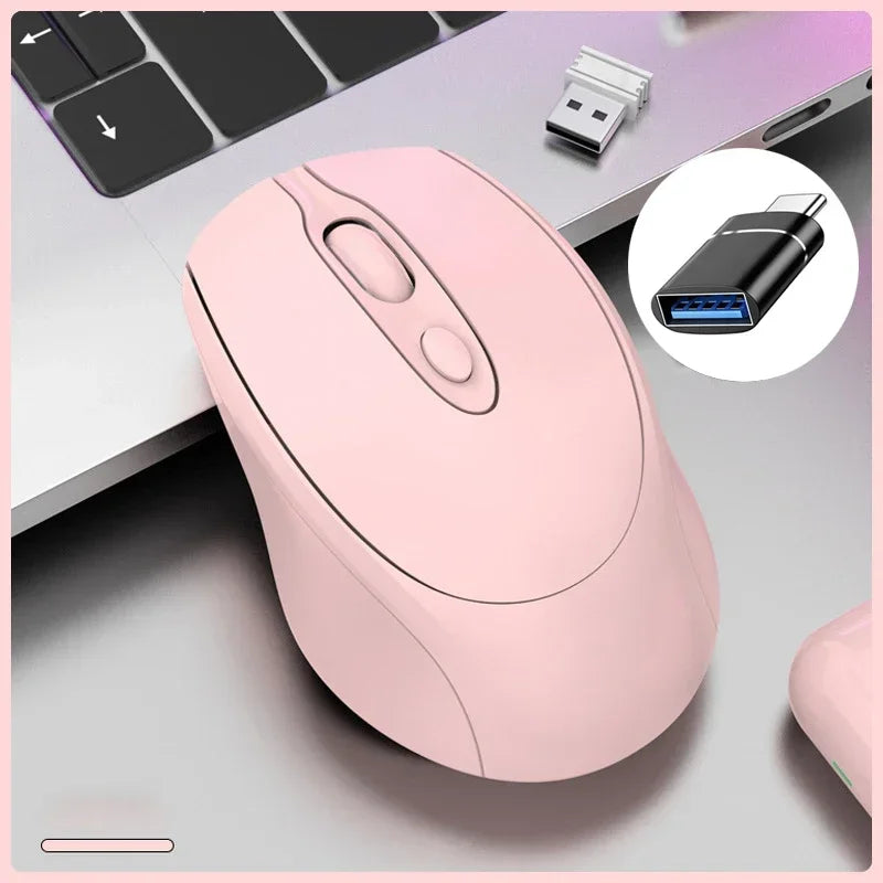 Rechargeable Wireless Mouse with OTG – Dual Mode Silent Bluetooth Mouse