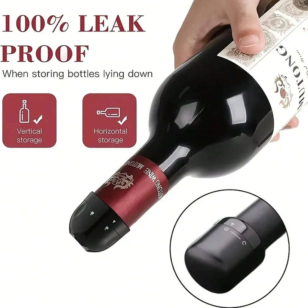 Mini Wine Bottle Stopper – Leak Proof Sealing Cap (Black)