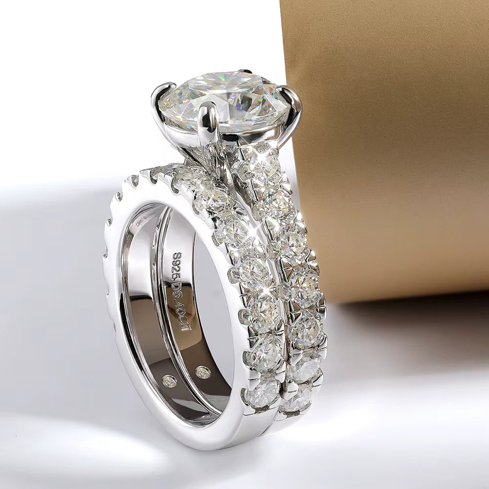 Diana 6.8CT Moissanite Ring Set