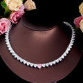 Kim Pink Heart CZ Tennis Necklace