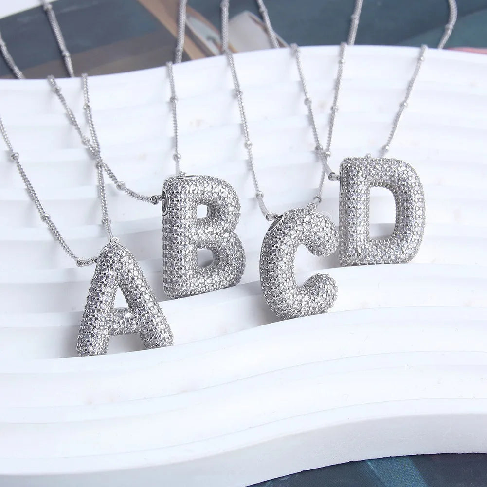 Mavi CZ Initial Necklace