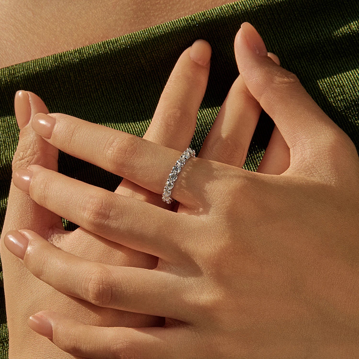 Clair Moissanite Eternity Ring