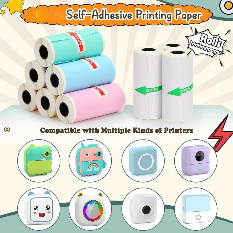 Mini Printer Thermal Sticker Paper 25x57mm