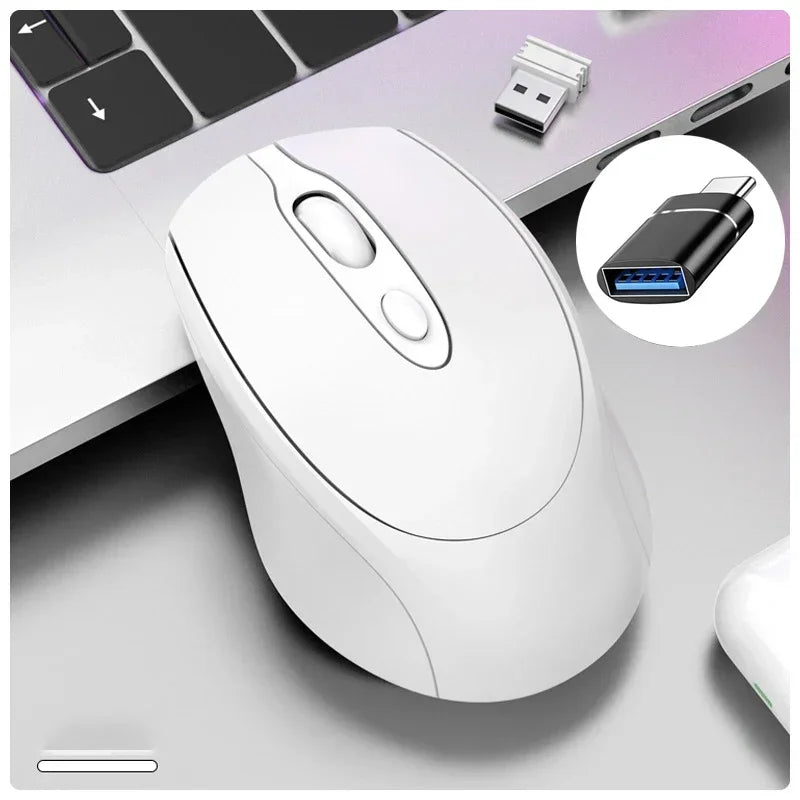 Rechargeable Wireless Mouse with OTG – Dual Mode Silent Bluetooth Mouse