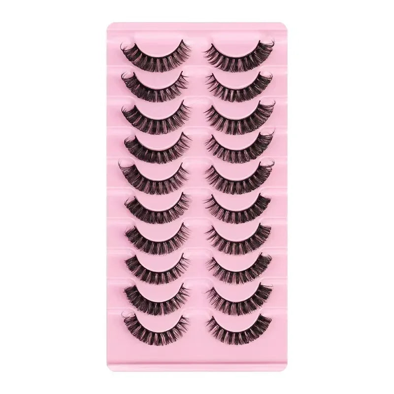 3D Mink Russian Strip Lashes – 10 Pairs Dramatic Faux Mink Eyelashes Set