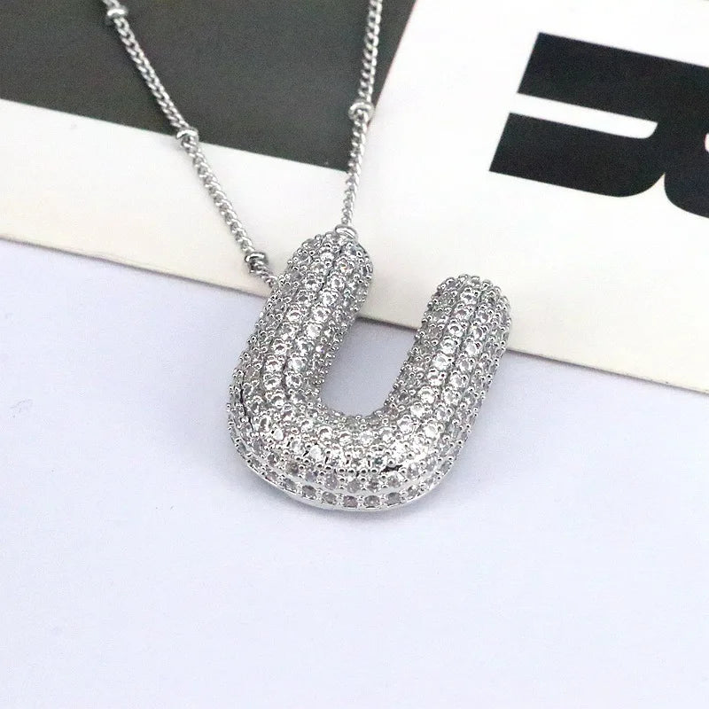 Mavi CZ Initial Necklace