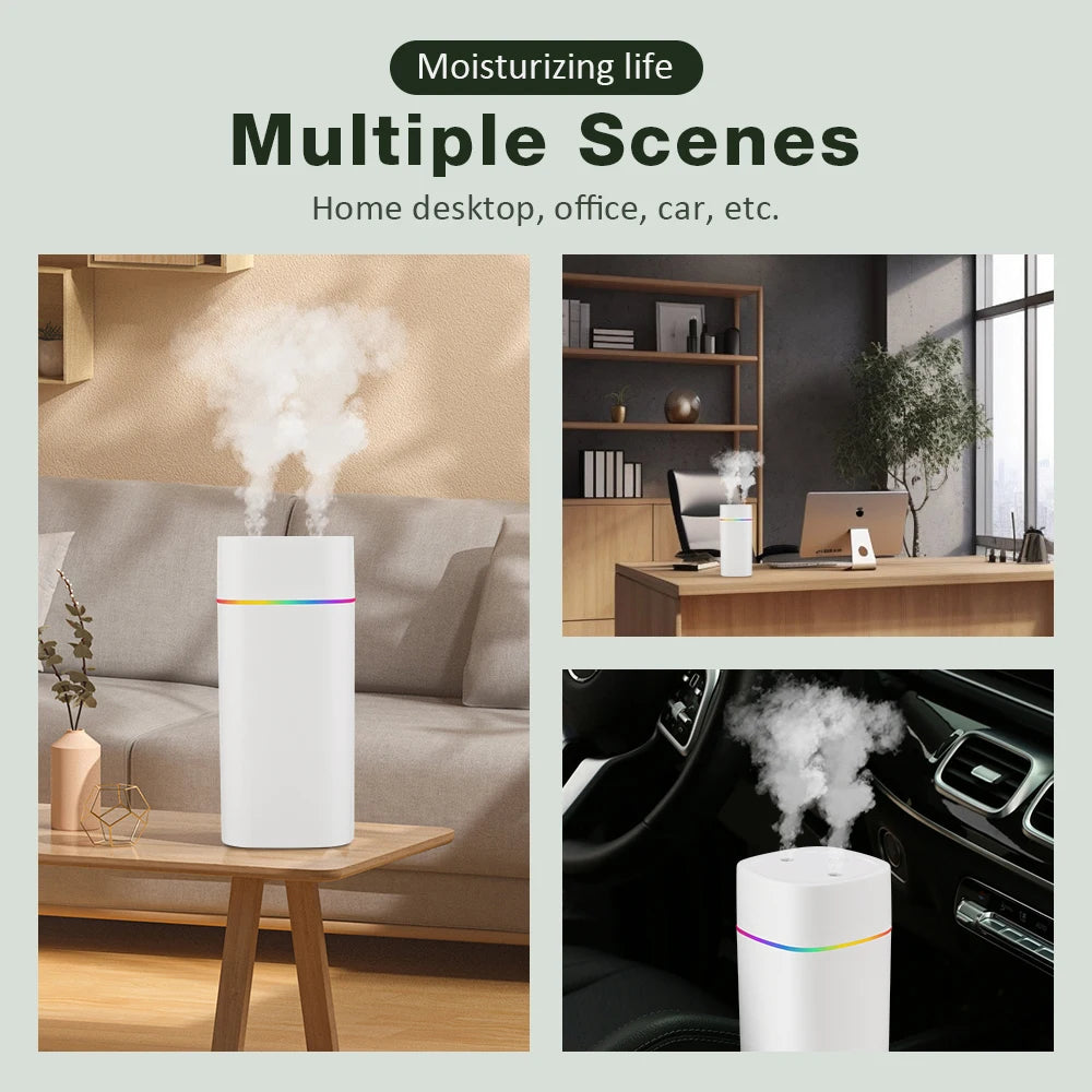 600ml Cool Mist Air Humidifier – USB Aroma Diffuser
