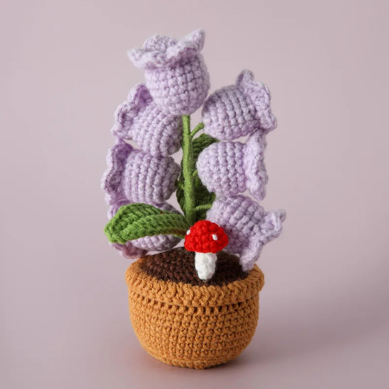 Crochet Orchid Potted Flower with Light
