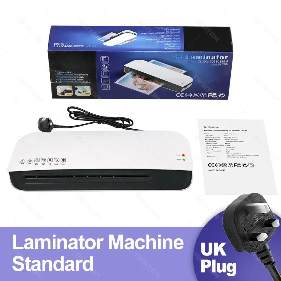 SL289 A4 Desktop Laminator – Hot & Cold 9” Thermal Laminating Machine