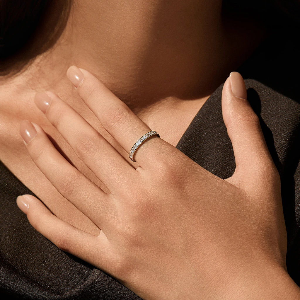 Clair Rectangle Moissanite Band
