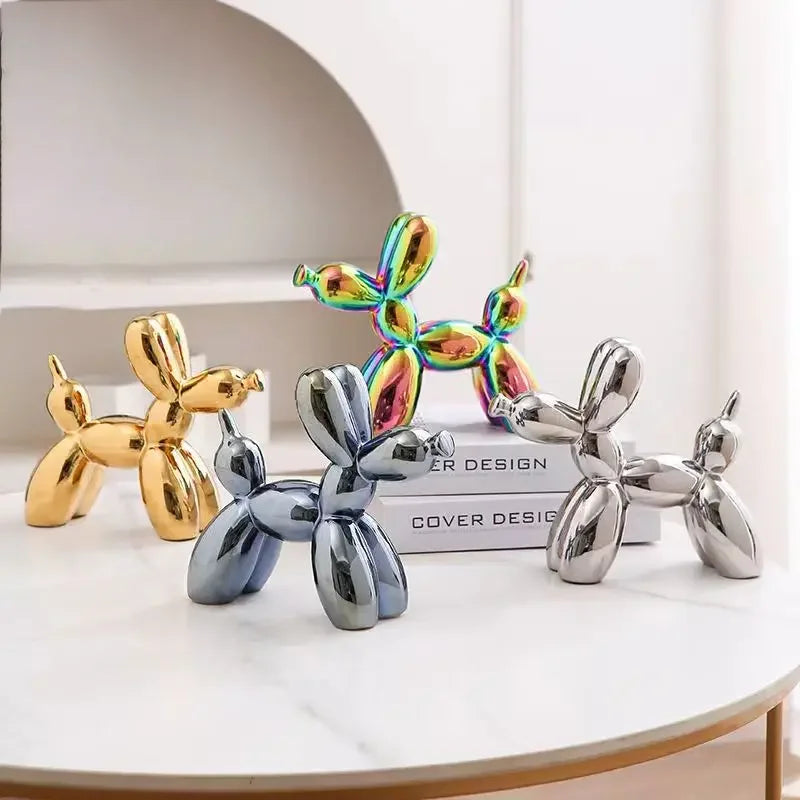 Ceramic Balloon Dog Statue – Modern Desk & Shelf Decor
